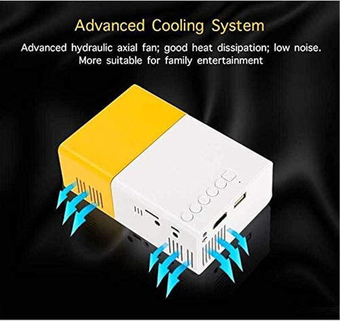 Mini Projector, 1080P Full HD Video Projector for Outdoor Home Theater, Hifi Stereo Speakers, HDMI, USB, AV
