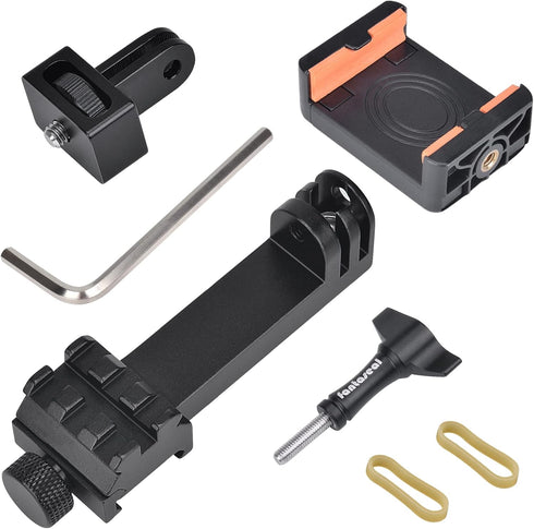 High Precision Aluminum Alloy Cell Phone Gun Clamp Mount, Picatinny Rail Holder for iPhone YouTube Tiktok Vlogging