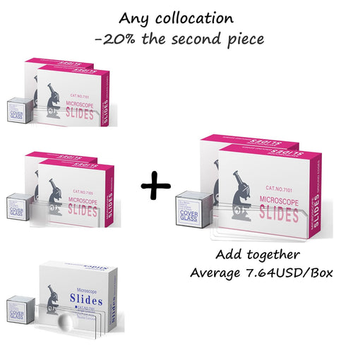 Rounded Edge Microscope Slides Kit, 50 Pcs Pre-Cleaned Blank Slides and 100 Pcs 22x22mm Square Coverslips