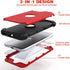 IDweel iPhone SE 2020 Case with Screen Protector, Sturdy 3 in 1 Shock Absorption Slim Fit Heavy Duty Cover (Red)