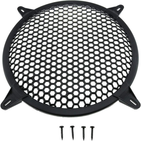 E-outstanding 10 Inch Subwoofer Speaker Waffle Grill Guard Protector Cover, Black Plastic Mesh Round Cover