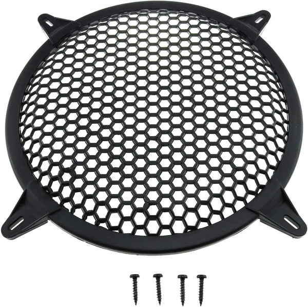 E-outstanding 10 Inch Subwoofer Speaker Waffle Grill Guard Protector Cover, Black Plastic Mesh Round Cover