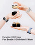 JR.DM 11-Pcs Super Bling Watch Charms with 9-Pcs Decorative Rings, Compatible with Apple Watch Band Accessories