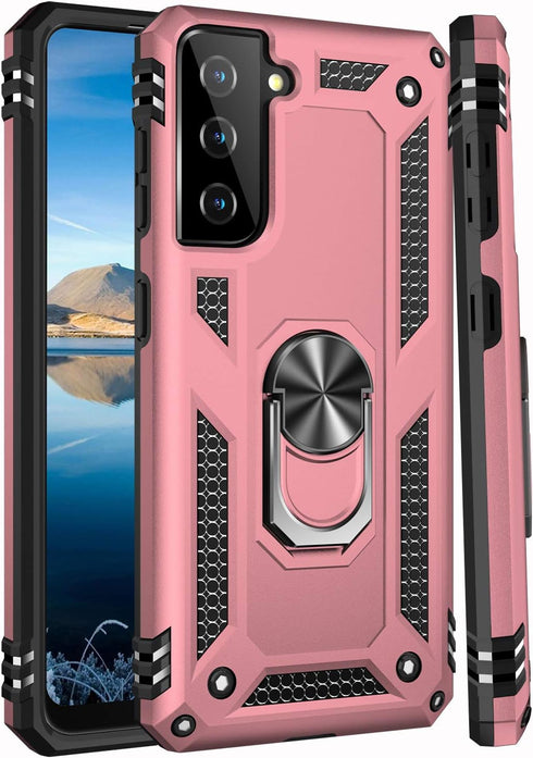 IKAZZ Galaxy S21 Case - Military Grade Shockproof Heavy Duty Phone Cover, Pass 16ft Drop Test, Rose Gold