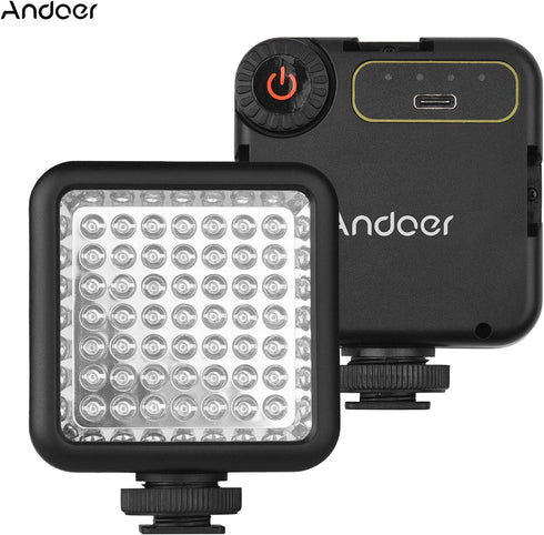 Mini IR Night Vision Light for Video Camera Camcorder with Built-in Rechargeable Battery and 3 Cold Shoe Mount