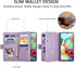 EYZUTAK Purple Wallet Phone Case for Samsung Galaxy A51(4G), Retro Matte with 9 Card Holder Slots, Zipper Pocket, PU
