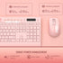 Trueque 2.4G Set Pink Keyboard and Mouse Wireless, Lag-Free Cute Keyboard Combo with Ergonomic Wrist Rest, Phone Holder