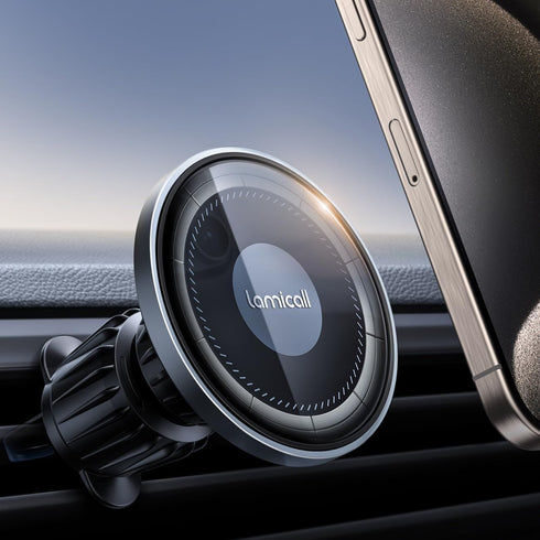 Lamicall MagSafe Car Mount - 20 Strong Magnets, Hands-Free Phone Holder for iPhone 15/14/13 Pro Max & All Phones.