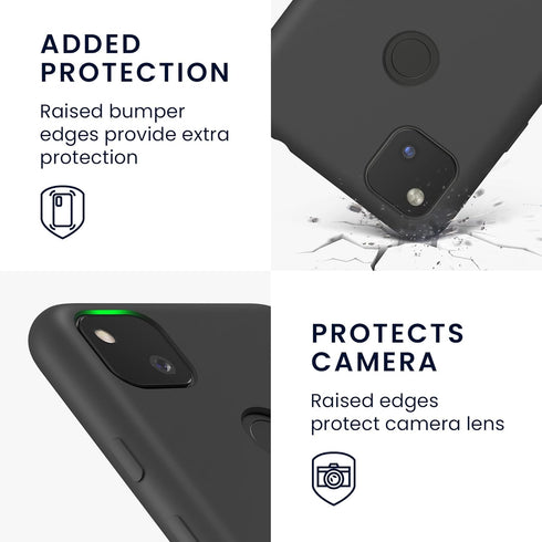 kwmobile TPU Silicone Case for Google Pixel 4a, Soft Finish Phone Cover (Black Matte)