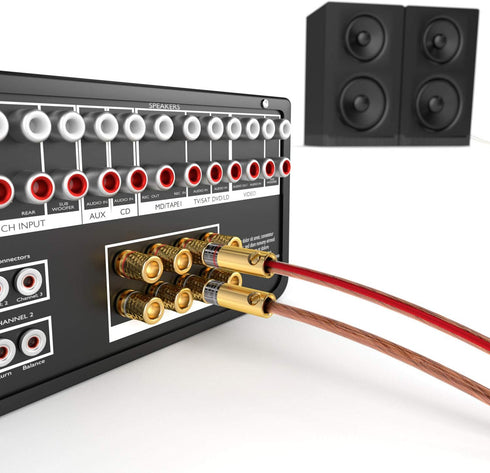 KabelDirekt Banana Plugs 5 Pairs for Speaker Wire AWG 10-16 with Gold Plated Fixing Screws