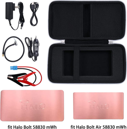 Khanka Hard Travel Case for Halo Bolt 58830/57720, Air 58830, ACDC Max 55500 mWh Power Kit, Case Only (Pink)