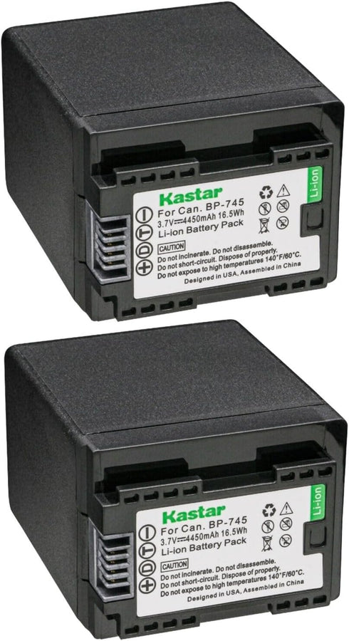 Kastar BP-745 Battery 2-Pack Replacement for Canon VIXIA HF R80, R82, R300, R400, R500, R600, R700