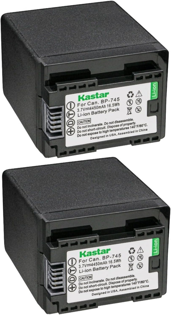 Kastar BP-745 Battery 2-Pack Replacement for Canon VIXIA HF R80, R82, R300, R400, R500, R600, R700