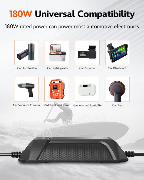 Gicle 12V 15A 180W 110V 12V AC to DC Converter, AC/DC Power Supply Adapter Transformer for Tire Inflator, Car