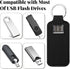 Xosjska 4PCS Anti Lost Thumb Flash Drive Holder with Keychain, USB Flash Drive Case, Small Portable Leather USB Storage
