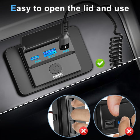 2 Pack 90W 12 Volt USB Outlet Panel Wall Mount, Ouffun Dual 36W PD & QC3.0 Car USB Port Charger Socket