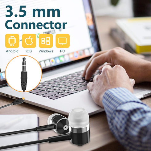 Earbud Headphones Bulk - Wired Earphones Mixed Colors 10 Packs Compatible with iPhone, Smartphone, Computer, Laptop