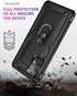 Military Grade Drop Impact Case for Samsung Galaxy A52 5G, 360 Metal Rotating Ring Kickstand Holder Armor Cover (Black)