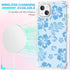 Blue Hibiscus Phone Case for iPhone 13 6.1 Inch, Shockproof TPU Clear Cute Blue Flower Design