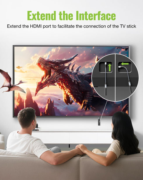 8K 1FT, 2.1 8K@60Hz 4K@120Hz, 48Gbps HDMI Extension Cable HDMI Extender Support High Speed HDMI Male to Female Adapter