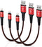 3-Pack 1ft Lightning Cable - Fast Nylon Braided iPhone Charger for Apple iPhone 14/13/12/11/Xs Max/Xr/8/7/6s Plus/iPad