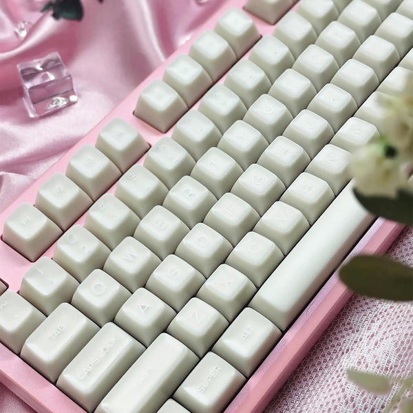 Sumgsn SA Profile Keycaps, 142 Keys PBT Doubleshot Keycaps Set, White Jade, Fit for 61/64/87/104/108 Cherry MX