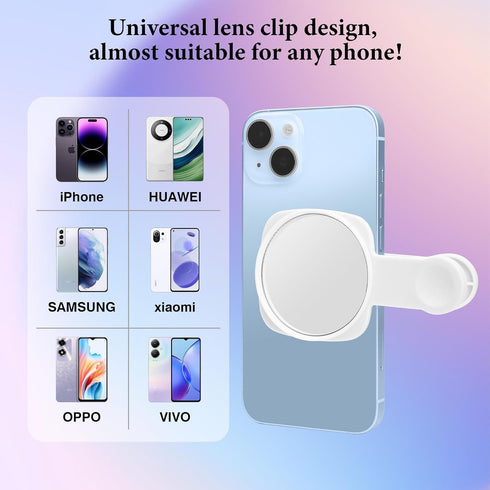 Esdallina Phone Rear Camera Selfie Mirror - See How You Look in the Back Camera - for High Definition Photos (White)