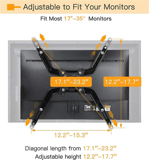 ErGear VESA Mount Adapter, Universal Non-VESA Monitor Stand Adapter for 17 to 27 Inch Screens, VESA Bracket
