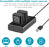 NEEWER NP-FW50 Camera Battery Charger Set, Compatible with Sony ZV-E10 A7 Series, 2 Pack 1100mAh Batteries, Dual Charger