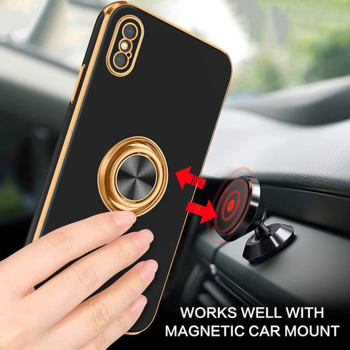 BENTOBEN iPhone Xs Case, Slim Fit Sparkly Kickstand Ring Holder Design, Shockproof Protection for iPhone Xs