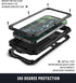 iPhone 12 Pro Max Metal Case with Kickstand, Built-in Screen Protector, Heavy Duty Shockproof, Black
