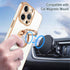 Hython Case for iPhone 15 Pro, 360° Rotatable Ring Holder Magnetic Kickstand, Rose Gold Edge Soft Cover, White