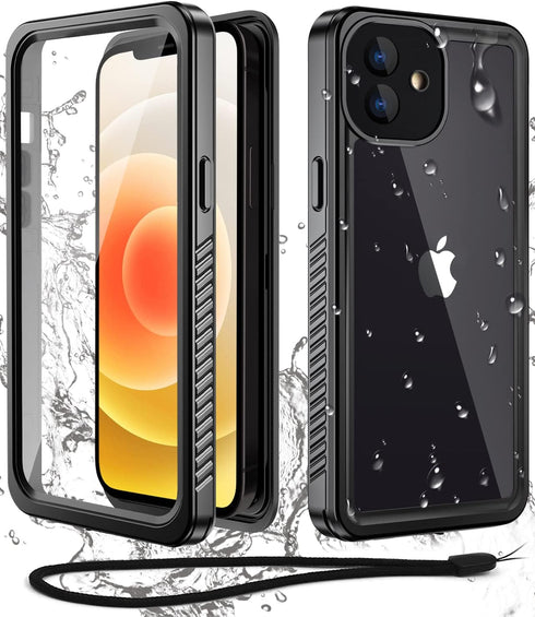 WIFORT iPhone 12 Mini Waterproof Case, Certified Water Proof & Military Protection with Built-in Screen Protector