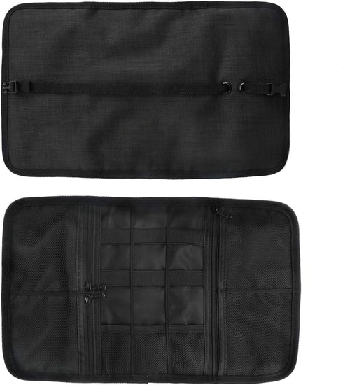 Patu Roll Up Electronics Accessories Travel Gear Organizer Case, Black, Portable Universal Kit Bag
