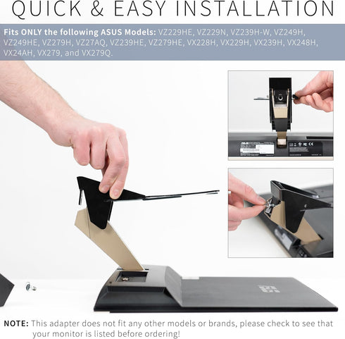 VIVO VESA Adapter Plate Bracket for Asus VZ-Series Monitors VZ229HE, VZ229N, VZ239H-W, VZ249H, VZ249HE, VZ279H, VZ27AQ,