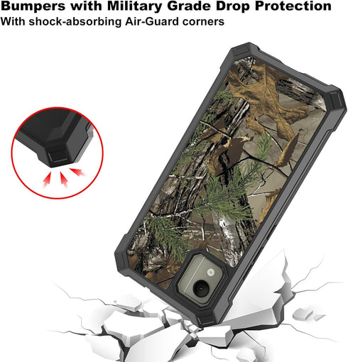 Ailiber Heavy Duty Rugged Case for Nokia C110 with Screen Protector, Dual Layer Shockproof TPU Bumper - Camo Design.