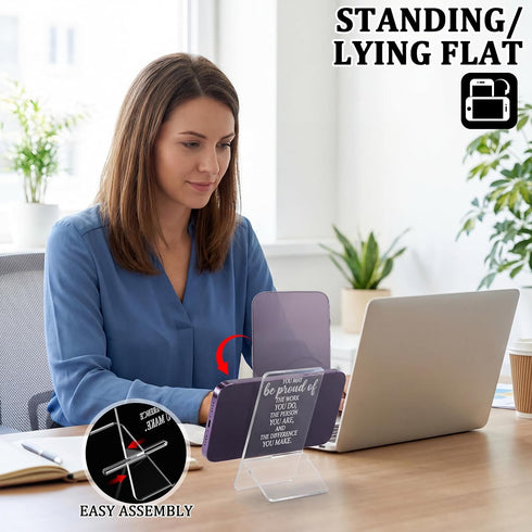 10 Sliner Pcs Employee Appreciation Gifts Bulk Acrylic Phone Stand for Desk Office Inspirational Thank You Gift