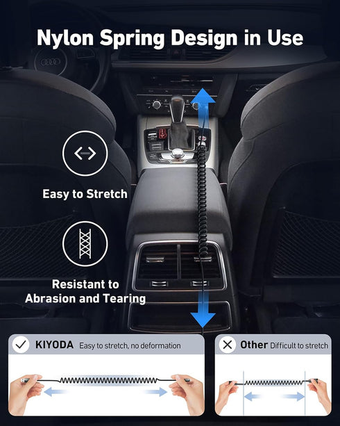USB C to USB C Cable Nylon Braided Coiled Charger Cable 3FT for Car, Fast Charging for Samsung Galaxy Devices (2Pack)
