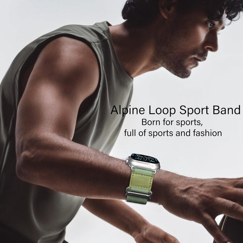 Alpine Loop Sport Band - Compatible with Apple Watch Ultra 2 / Ultra Band 49mm 45mm 44mm 42mm, Adjustable Nylon Strap