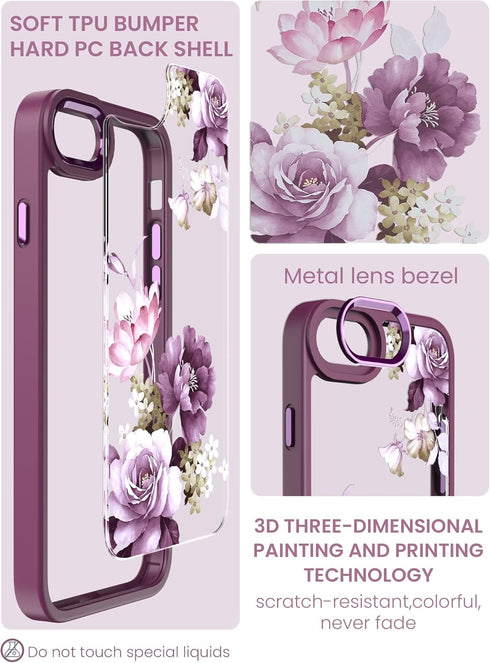 Dretal iPhone SE 2022/2020 Case, with Tempered Glass Screen Protector, Military Grade Drop Tested, Purple