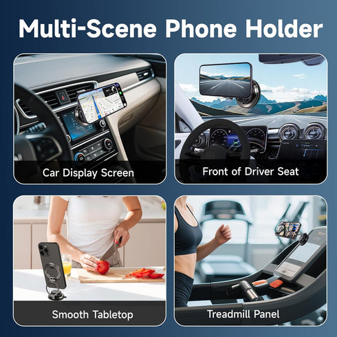 CHTXXLSZ 360 17/16 Magnetic Car Phone Holder, Adjustable Suction Cup Universal Phone Mount, Multi-Scene for Car Office