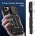 DEERLAMN iPhone 14 Pro Case - Black, 6.1" Military Grade Shockproof, Slide Camera Cover, Screen Protector & Kickstand.