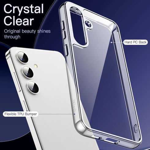 JETech 5 in 1 Case for Samsung Galaxy S24 5G, Clear Non-Yellowing Shockproof Bumper with 2-Pack Screen & Camera