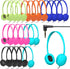 GEEKRIA 24 Pack Wired Headphones for Classroom, Adjustable On-Ear Headphones for Kids, Wholesale Children Headset
