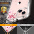 GiiKa iPhone 13 Case with Screen Protector, Clear Floral Shockproof Hard Case with TPU Bumper, Pink Floral