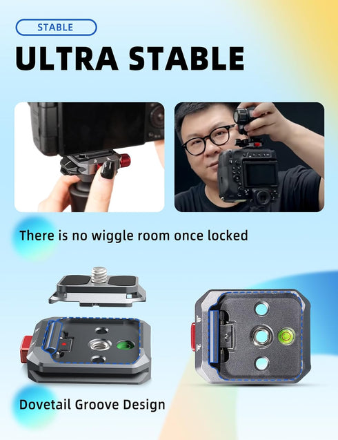 IFOOTAGE Camera Quick Release Plate Q38, Tripod Mount Adapter for Sony Canon Monopod DSLR Stabilizer Slider