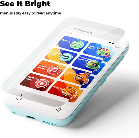 Globluum SU3, SU5, SU7, SU9 MP3 9H Screen Protector Player, Tempered Glass Screen Protector, HD Clear, Scratch