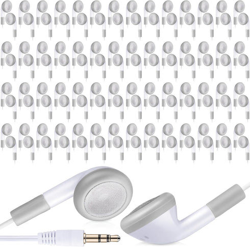 Konohan 150 Packs Earbuds, Bulk Wired Earphones, 3.5 mm for Classroom, Individually Packed for School