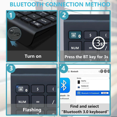 Bluetooth Number Pad for Laptop, Wireless Numeric Keypad, 28 Keys Numpad for Laptop, MacBook Air/Pro, iMac, Surface Pro
