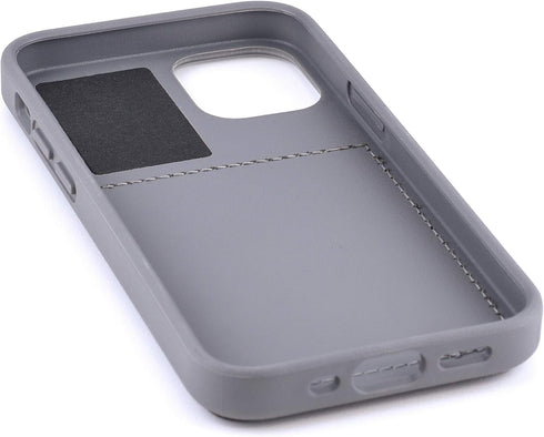 Dockem BIO Wallet Case for iPhone 12 Mini, Magnetic Mounting & 1 Credit Card Holder Slot (5.4" M2B, Grey and Black)